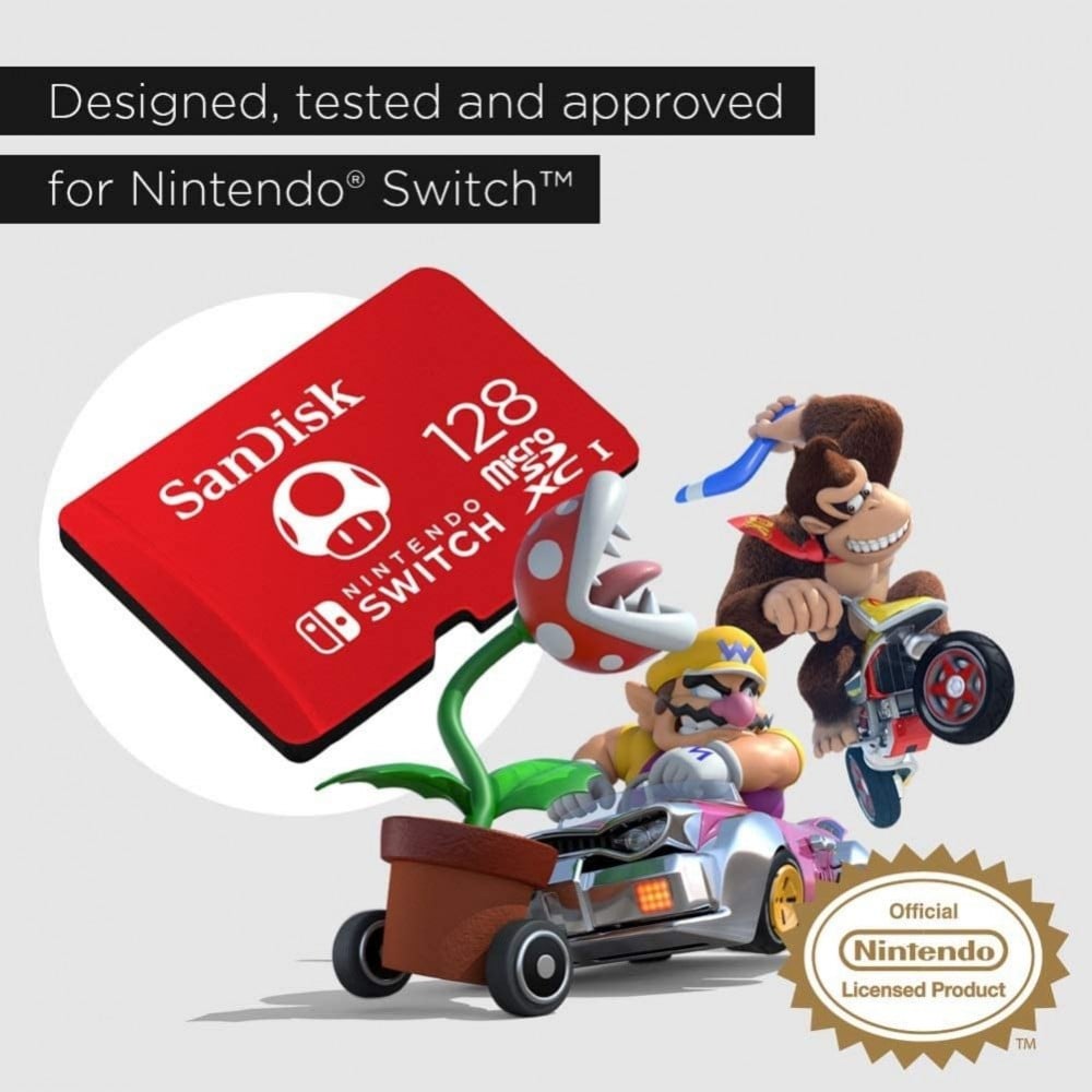 صورة WhatsApp Twitter Facebook Telegram SMS Copy Link بطاقة ذاكرة مايكرو اس دي اكس سي 128 جيجا -SanDisk 128GB microSDXC UHS-I-Memory-Card for Nintendo-Switch - SDSQXAO-128G-GNCZN