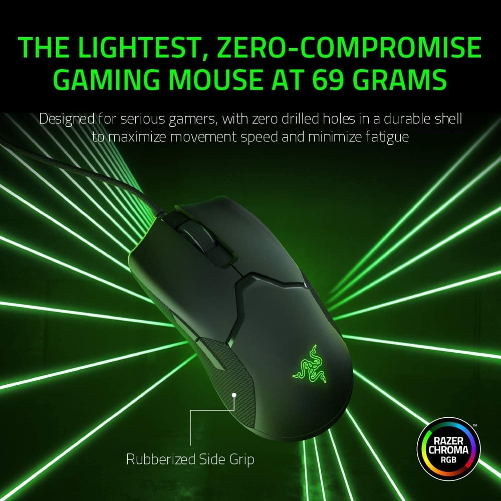 صورة Razer Viper Ultralight Ambidextrous Wired Gaming Mouse Fastest Mouse Switch in Gaming - 16,000 DPI Optical Sensor - Chroma RGB Lighting - 8 Programmable Buttons - Drag-Free Cord رقم 8