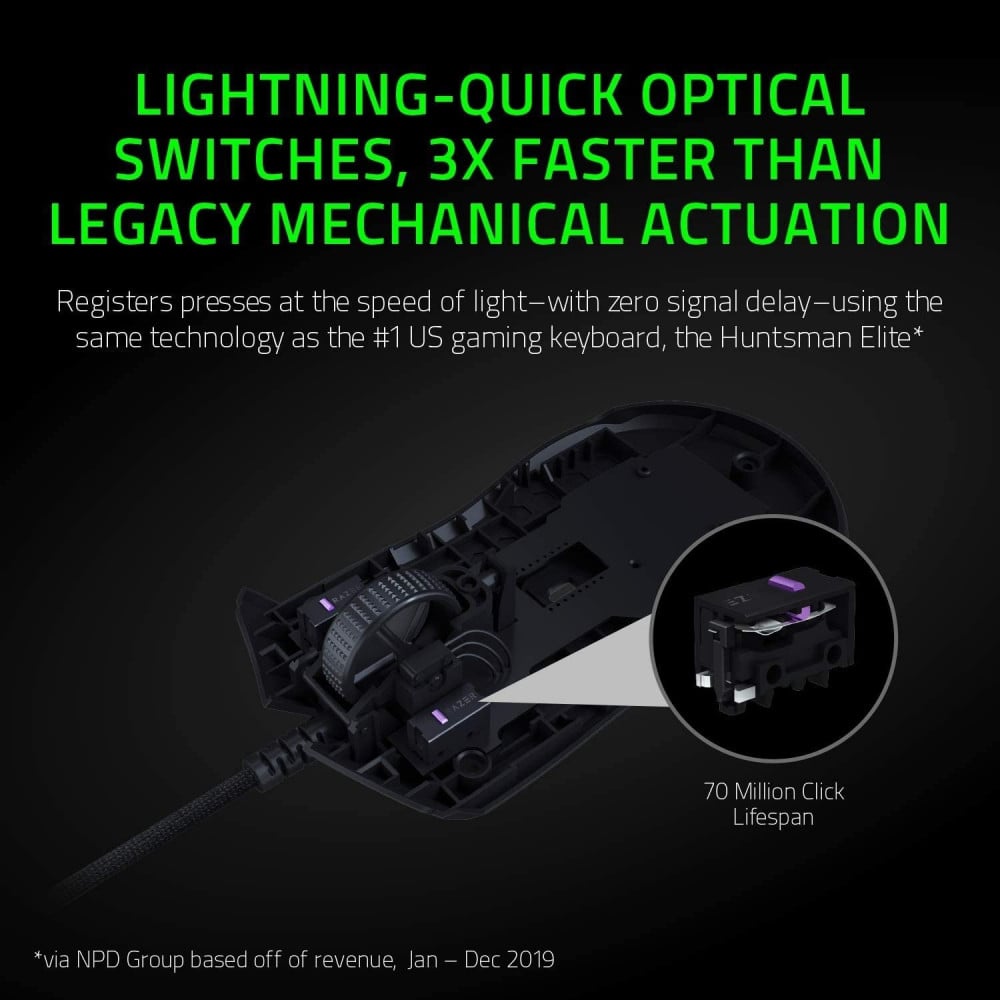صورة Razer Viper Ultralight Ambidextrous Wired Gaming Mouse Fastest Mouse Switch in Gaming - 16,000 DPI Optical Sensor - Chroma RGB Lighting - 8 Programmable Buttons - Drag-Free Cord رقم 9