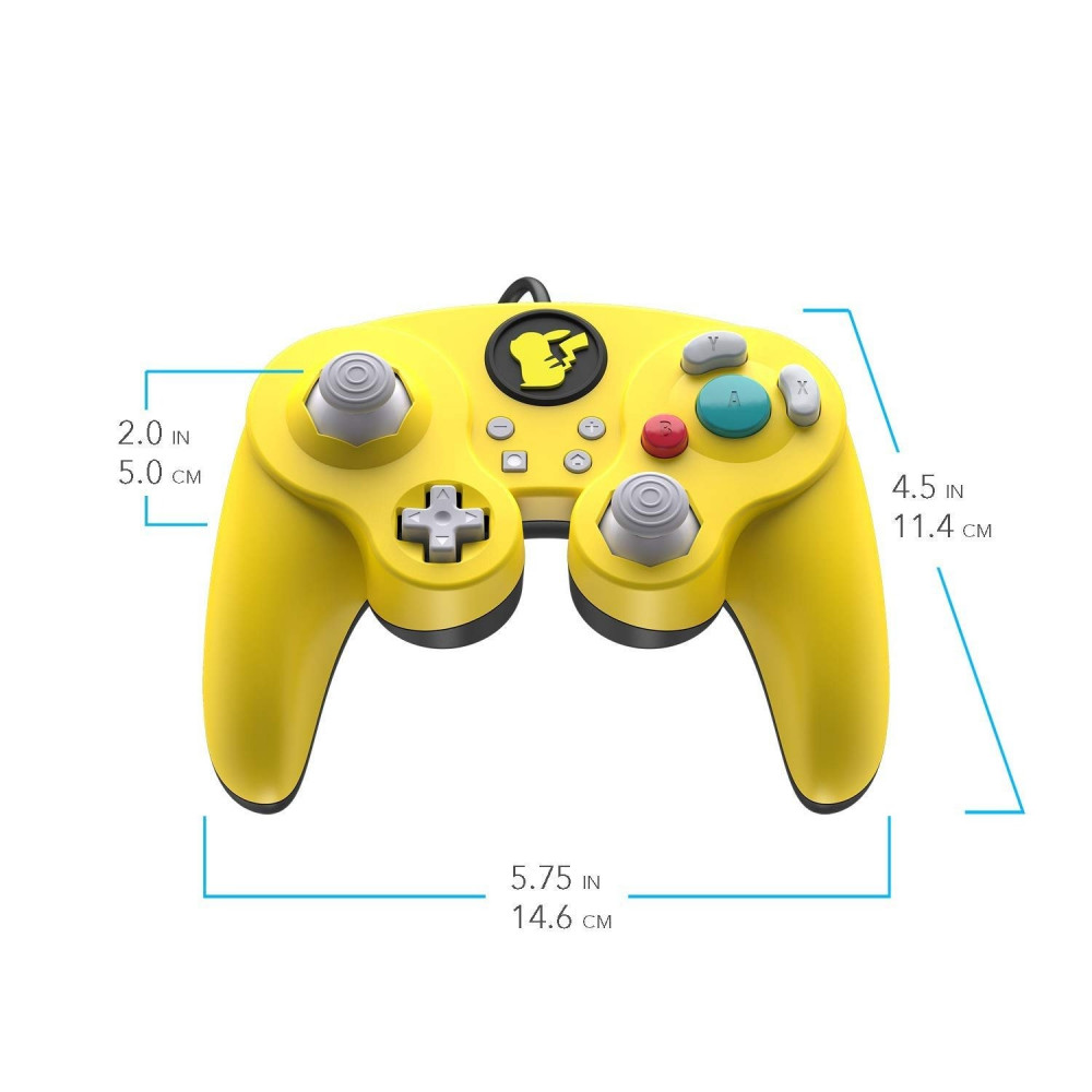 صورة Nintendo Switch 500-100-NA-D3 Pokemon Pikachu GameCube Style Wired Fight Pad Pro Controller by PDP رقم 4