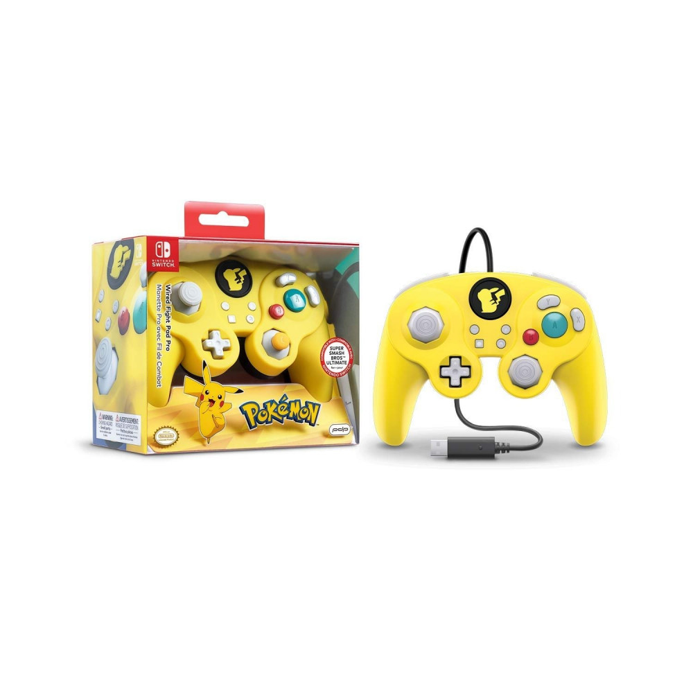 صورة Nintendo Switch 500-100-NA-D3 Pokemon Pikachu GameCube Style Wired Fight Pad Pro Controller by PDP