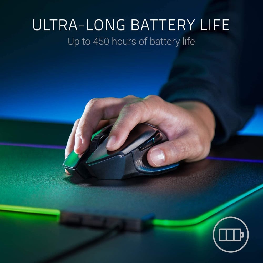 صورة Razer Basilisk X HyperSpeed Wireless Gaming Mouse: Bluetooth & Wireless Compatible, 16K DPI Optical Sensor, 6 Programmable Buttons, 450 Hr Battery, Classic Black رقم 12