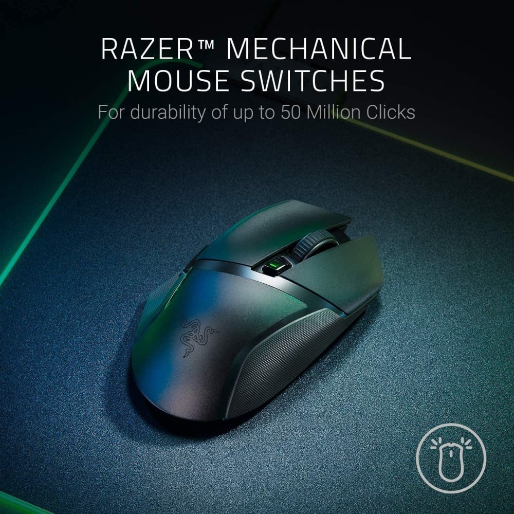 صورة Razer Basilisk X HyperSpeed Wireless Gaming Mouse: Bluetooth & Wireless Compatible, 16K DPI Optical Sensor, 6 Programmable Buttons, 450 Hr Battery, Classic Black رقم 6