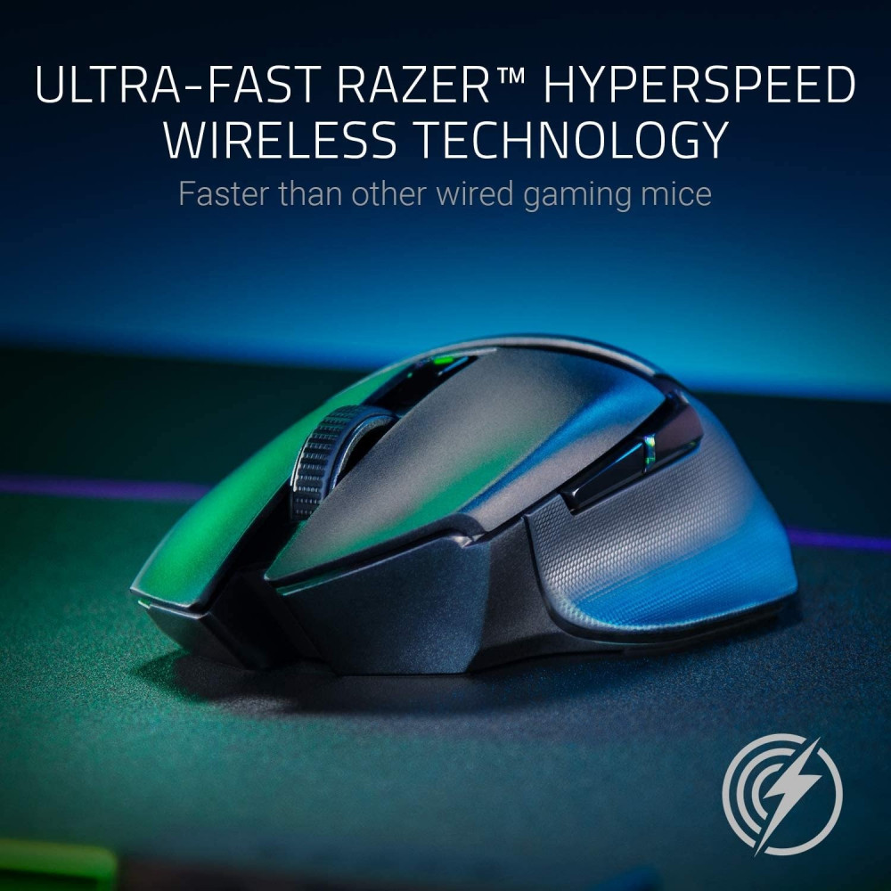 صورة Razer Basilisk X HyperSpeed Wireless Gaming Mouse: Bluetooth & Wireless Compatible, 16K DPI Optical Sensor, 6 Programmable Buttons, 450 Hr Battery, Classic Black رقم 9