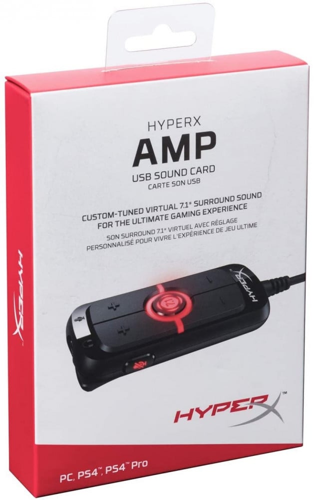 صورة تحويل صوت الى 7.1 هايبر اكس HyperX Amp USB Sound Card - Virtual 7.1 Surround Sound - Works with PC/PS4 - Plug and Play Audio Upgrade for Stereo Headsets (HX-USCCAMSS-BK) رقم 3