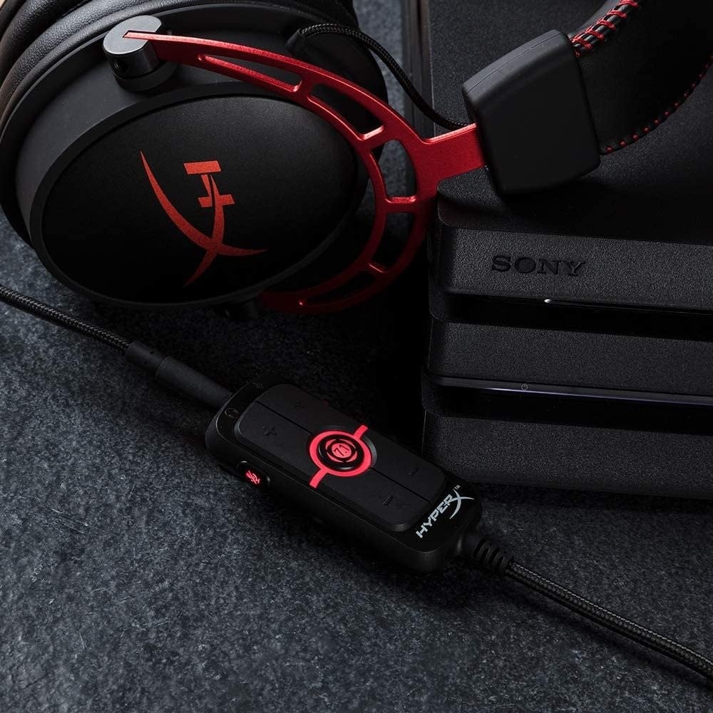 صورة تحويل صوت الى 7.1 هايبر اكس HyperX Amp USB Sound Card - Virtual 7.1 Surround Sound - Works with PC/PS4 - Plug and Play Audio Upgrade for Stereo Headsets (HX-USCCAMSS-BK) رقم 6