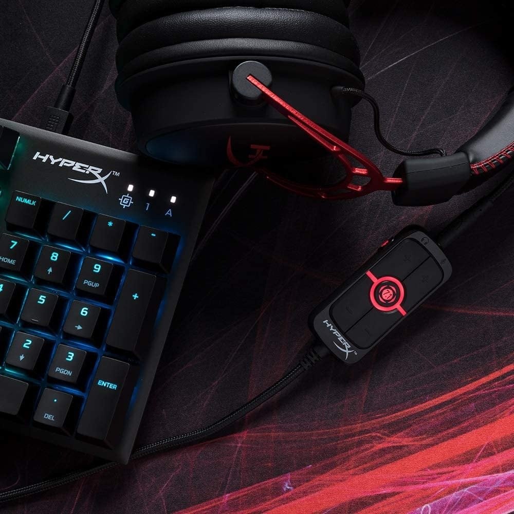 صورة تحويل صوت الى 7.1 هايبر اكس HyperX Amp USB Sound Card - Virtual 7.1 Surround Sound - Works with PC/PS4 - Plug and Play Audio Upgrade for Stereo Headsets (HX-USCCAMSS-BK) رقم 8