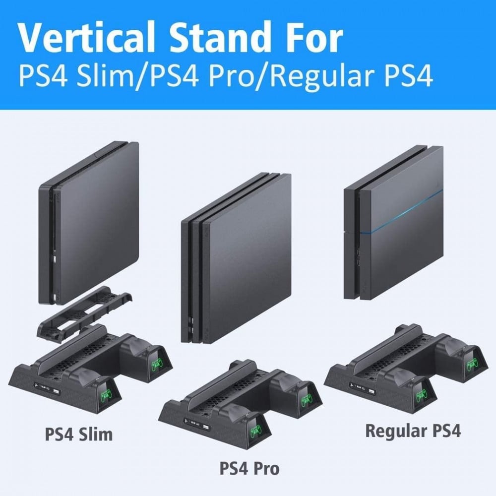 صورة ستاند تبريد بلاستيشن 4 - OIVO PS4 Stand Cooling Fan Station for Playstation 4/PS4 Slim/PS4 Pro رقم 6