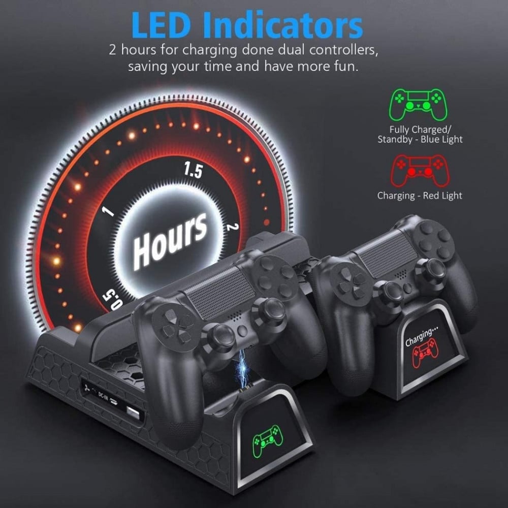صورة ستاند تبريد بلاستيشن 4 - OIVO PS4 Stand Cooling Fan Station for Playstation 4/PS4 Slim/PS4 Pro رقم 7
