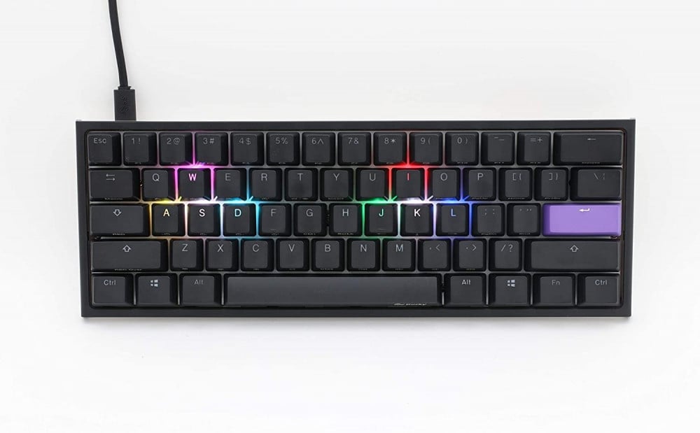 صورة Ducky One 2 Mini RGB LED 60% Double Shot PBT Mechanical Keyboard (Cherry MX Silent Red) رقم 8