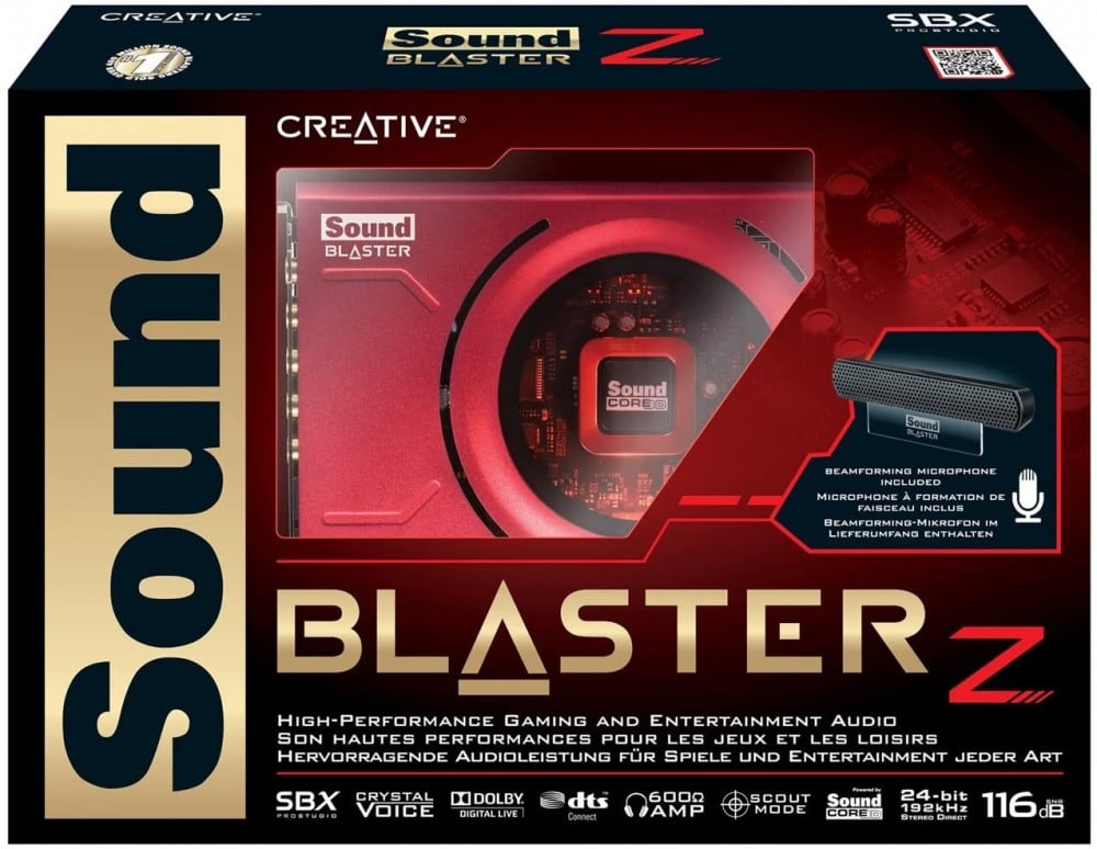 صورة ساوند بلاستر - Sound Blaster Z PCIe Gaming Sound Card with High Performance Headphone Amp and Beam Forming Microphone رقم 2