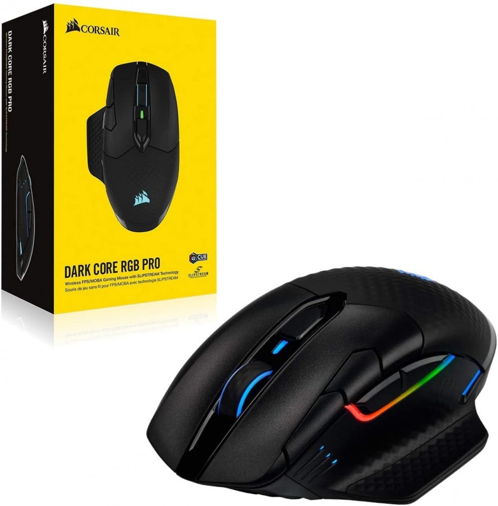 صورة Corsair Dark Core RGB Pro, Wireless FPSMOBA Gaming Mouse with SLIPSTREAM Technology, Black, Backlit RGB LED, 18000 DPI رقم 2