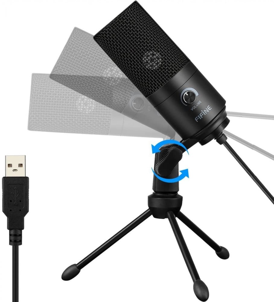 صورة مايكروفون فيفينا - USB Microphone,Fifine Metal Condenser Recording Microphone for Laptop MAC or Windows Cardioid Studio Recording Vocals, Voice Overs,Streaming Broadcast and YouTube Videos-K رقم 3