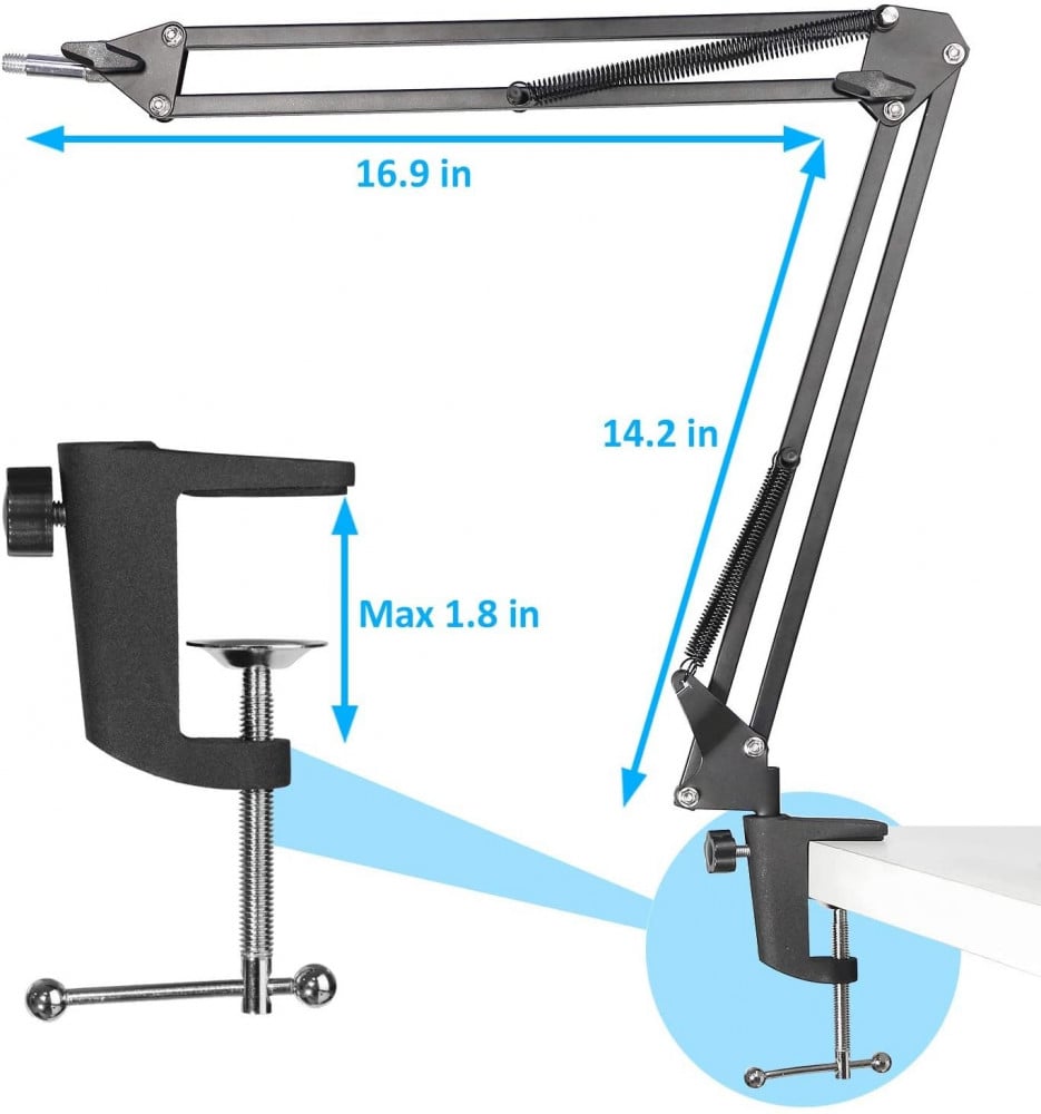 صورة Razer Seiren X Boom Arm with Pop Filter - Mic Stand with Foam Cover Windscreen for Razer Seiren X Streaming Microphone by YOUSHARES رقم 4