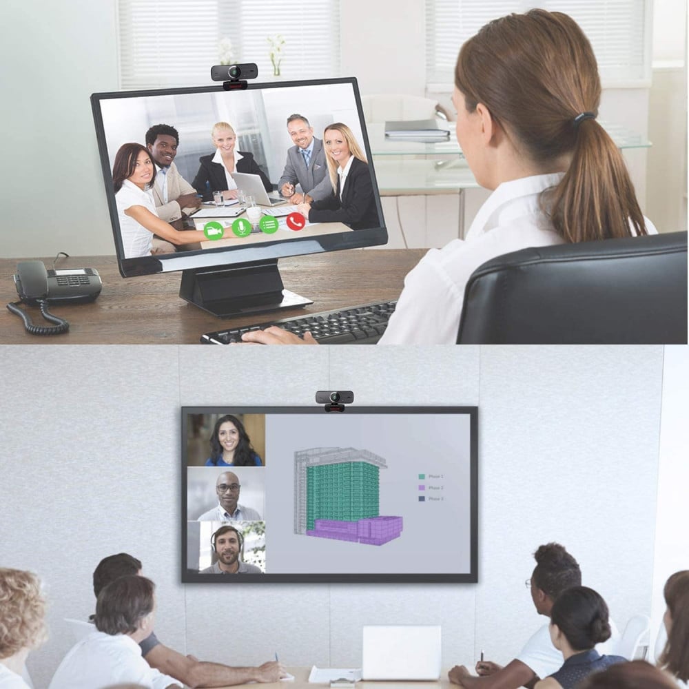 صورة Redragon GW800 1080P Webcam with Built-in Dual Microphone, 360-Degree Rotation - 2.0 USB Skype Computer Web Camera - 30 FPS for Online Courses, Video Conferencing and Streaming رقم 4