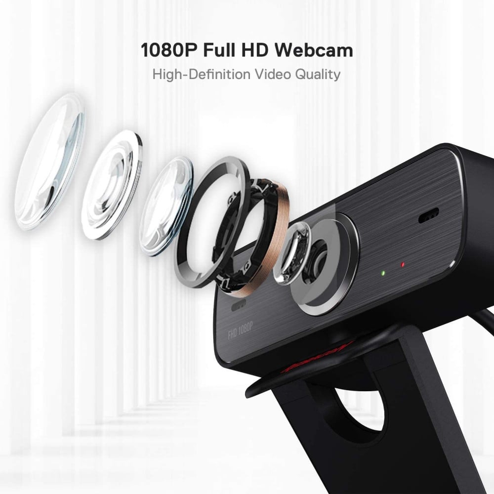 صورة Redragon GW800 1080P Webcam with Built-in Dual Microphone, 360-Degree Rotation - 2.0 USB Skype Computer Web Camera - 30 FPS for Online Courses, Video Conferencing and Streaming رقم 8