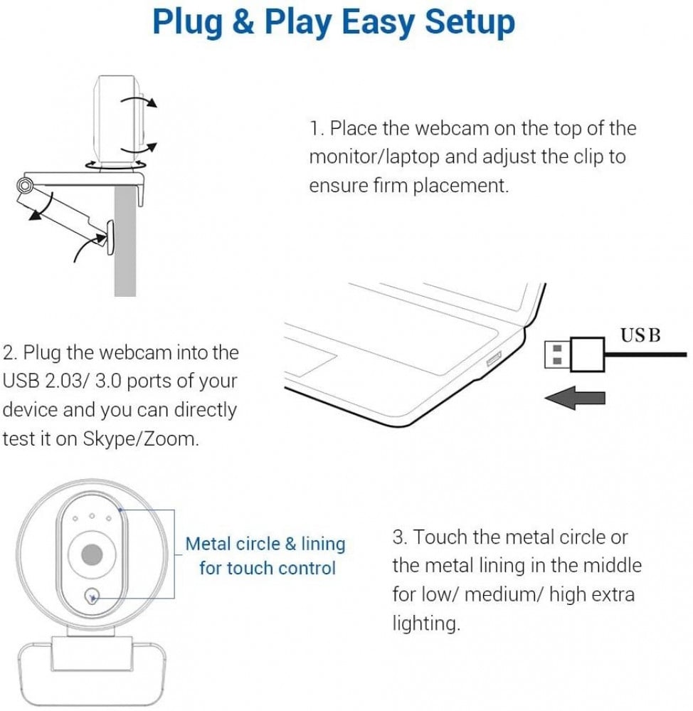 صورة NexiGo Streaming Webcam with Ring Light and Dual Microphone, Advanced Auto-Focus, Adjustable Brightness with Touch Control, 1080P Web Camera for Zoom Skype Facetime, PC Mac Laptop Desktop رقم 3