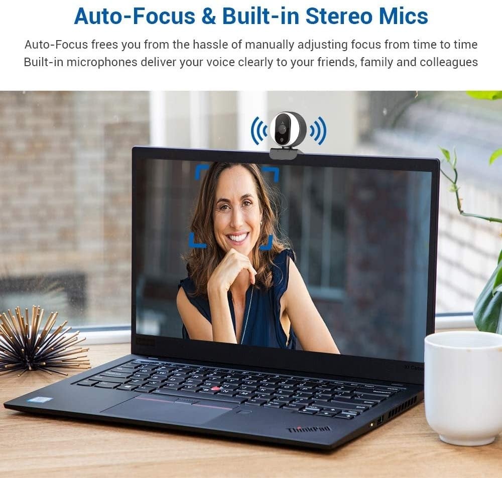 صورة NexiGo Streaming Webcam with Ring Light and Dual Microphone, Advanced Auto-Focus, Adjustable Brightness with Touch Control, 1080P Web Camera for Zoom Skype Facetime, PC Mac Laptop Desktop رقم 6