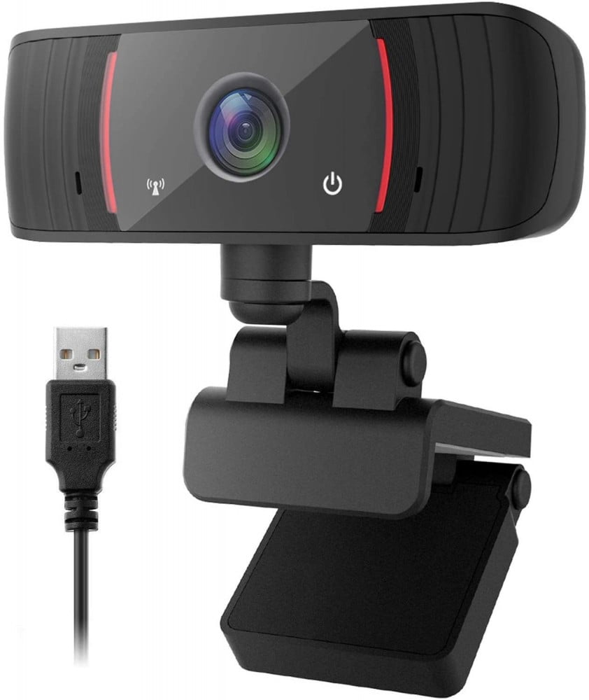 صورة Webcam with Microphone, Full HD 1080P USB Webcam Streaming Computer Web Camera for Desktop Laptop Smart TV, Plug and Play PC Webcam for Video Calling Recording Conferencing