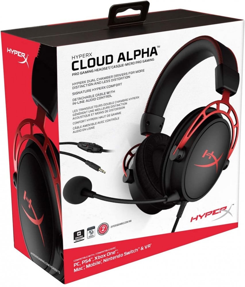 صورة سماعة هايبر اكس كلاود - HyperX Cloud Alpha - Gaming Headset, Dual Chamber Drivers, Award Winning Comfort, Durable Aluminum Frame, Detachable Microphone, Works on PC, PS4, Xbox One, Nintendo  رقم 8