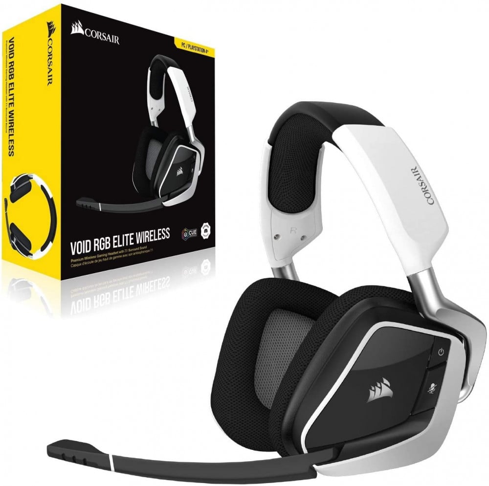 صورة سماعة كورسير فويد - Corsair VOID RGB Elite Wireless Premium Gaming Headset with 7.1 Surround Sound - Discord Certified - Works with PC, PS5 and PS4 - White رقم 7
