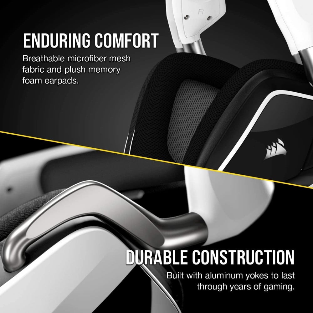 صورة سماعة كورسير فويد - Corsair VOID RGB Elite Wireless Premium Gaming Headset with 7.1 Surround Sound - Discord Certified - Works with PC, PS5 and PS4 - White رقم 8