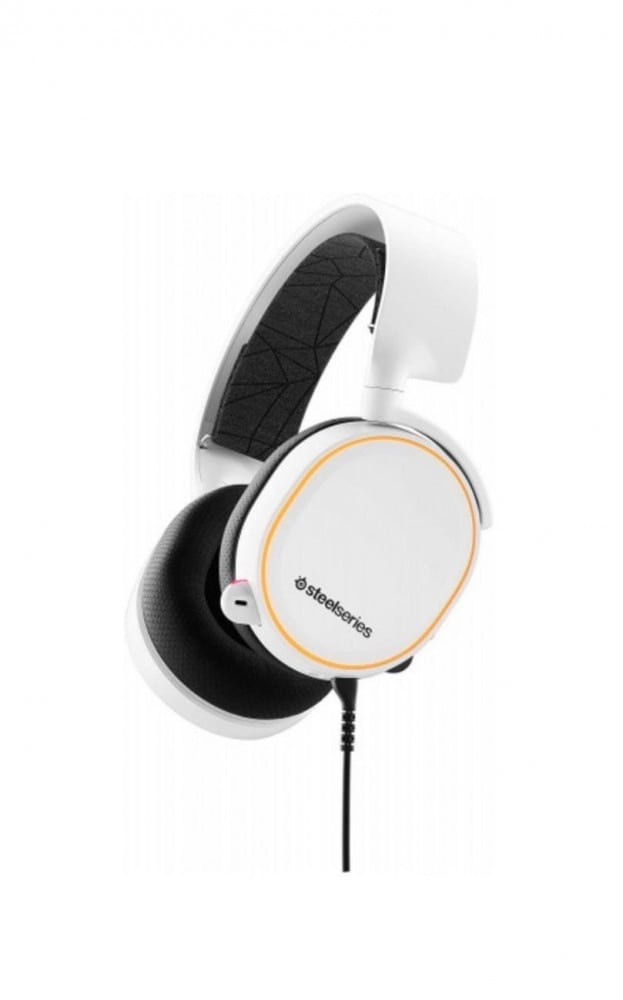 صورة سماعة ستيل سيرس - SteelSeries Arctis 5 - RGB Illuminated Gaming Headset with DTS HeadphoneX v2.0 Surround - For PC and PlayStation 4 - White