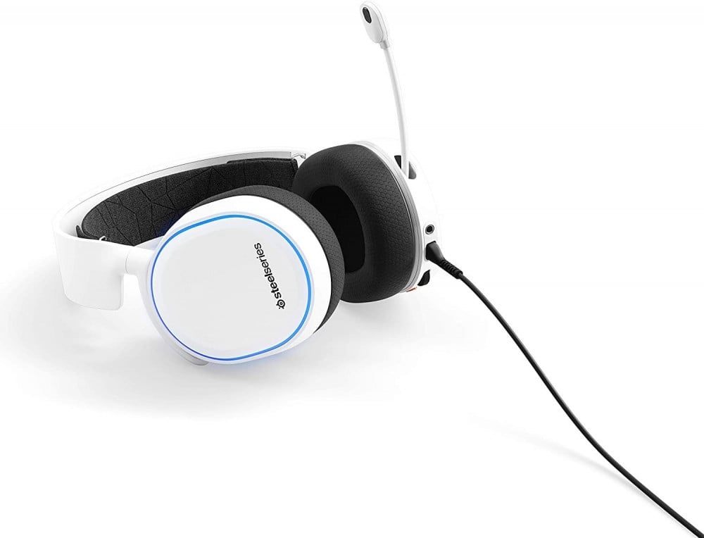 صورة سماعة ستيل سيرس - SteelSeries Arctis 5 - RGB Illuminated Gaming Headset with DTS HeadphoneX v2.0 Surround - For PC and PlayStation 4 - White رقم 3