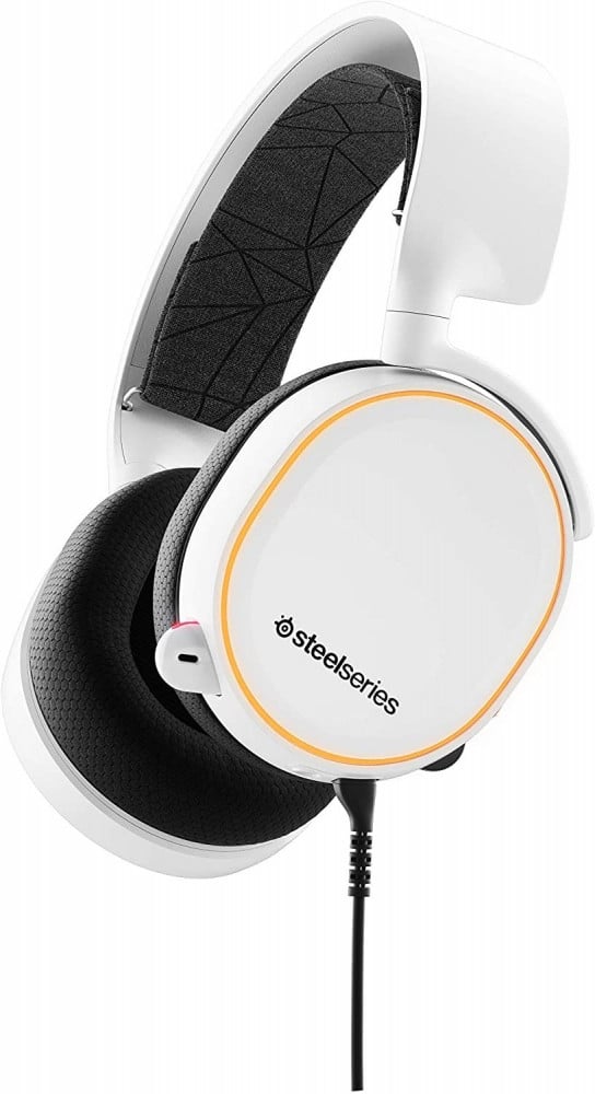 صورة سماعة ستيل سيرس - SteelSeries Arctis 5 - RGB Illuminated Gaming Headset with DTS HeadphoneX v2.0 Surround - For PC and PlayStation 4 - White رقم 4