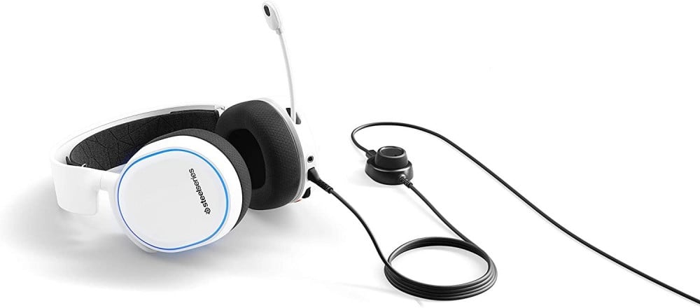 صورة سماعة ستيل سيرس - SteelSeries Arctis 5 - RGB Illuminated Gaming Headset with DTS HeadphoneX v2.0 Surround - For PC and PlayStation 4 - White رقم 6