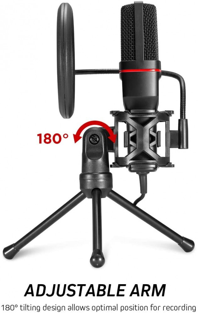 صورة مايك خارجي ريدراجون - Redragon Seyfert GM100 Professional Gaming Microphone with Pop Filter (3.5mm connection) رقم 4