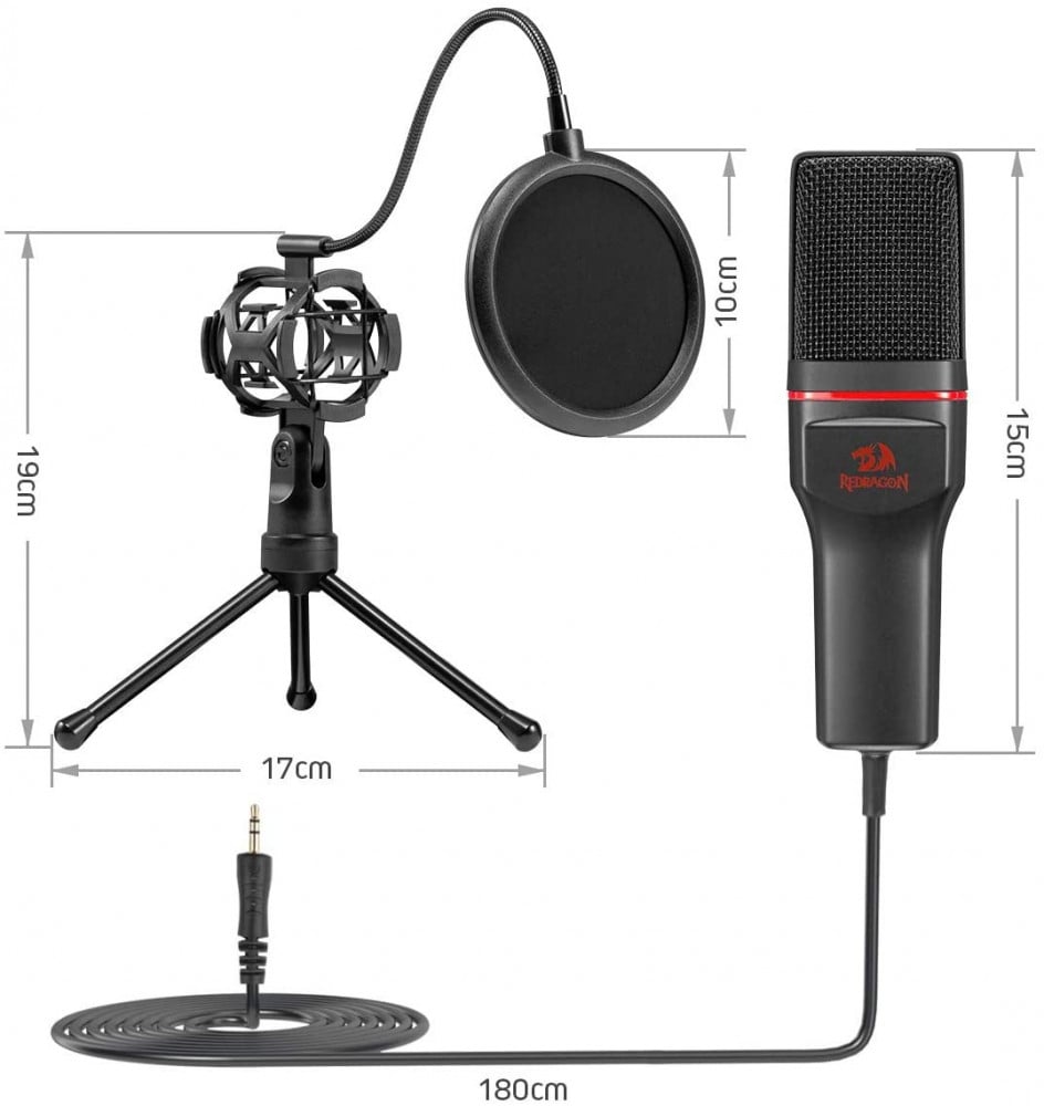 صورة مايك خارجي ريدراجون - Redragon Seyfert GM100 Professional Gaming Microphone with Pop Filter (3.5mm connection) رقم 10