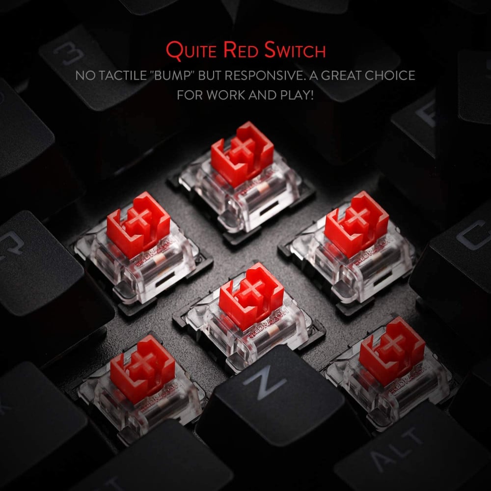 صورة Redragon K596 Vishnu 2.4G Wireless/Wired RGB Mechanical Gaming Keyboard, 87 Keys TKL Compact Keyboard with 3000 mAh Battery, 10 Onboard Macro Keys & Wrist Rest, 10H Play Time, Red Switches رقم 6