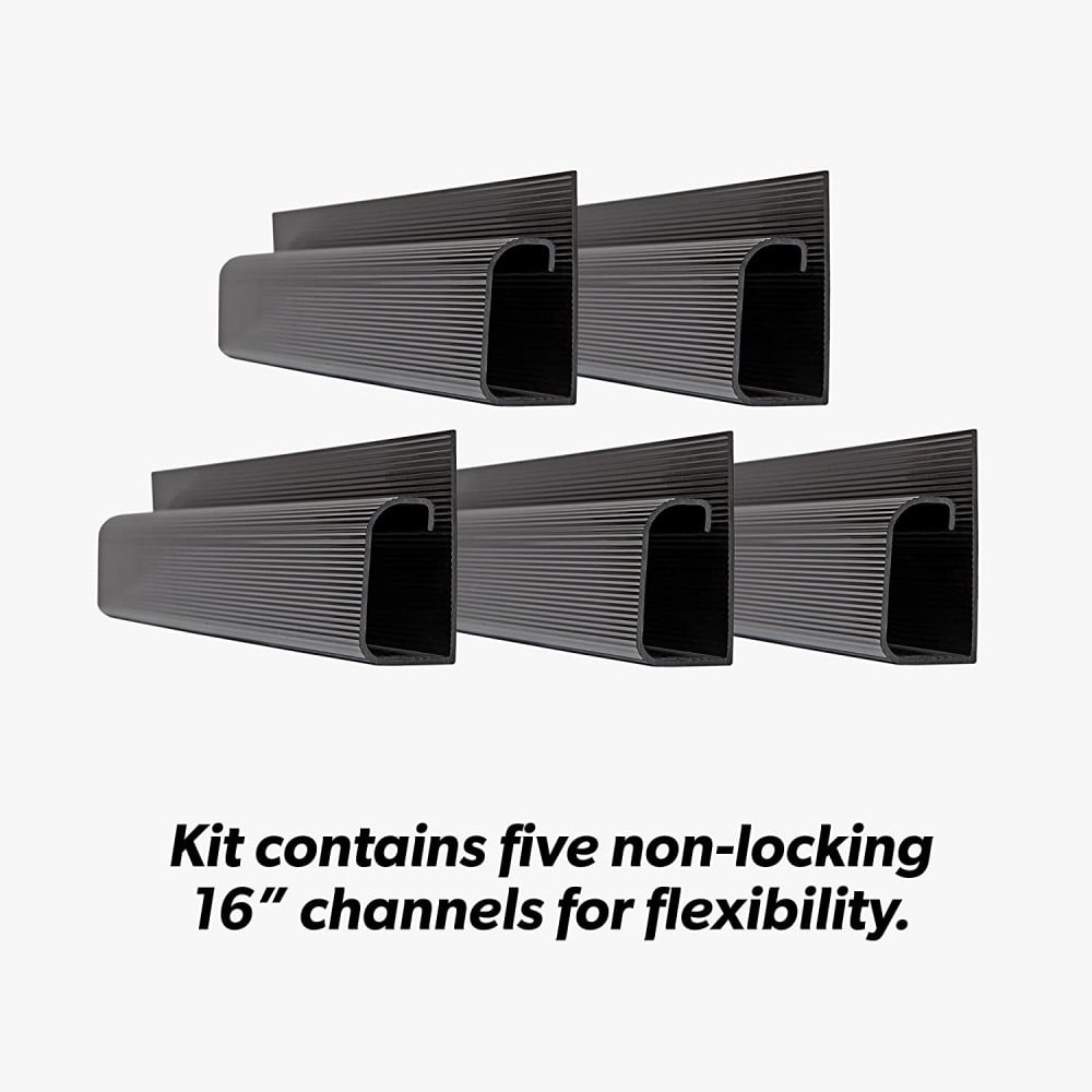 صورة J Channel Desk Cable Organizer by SimpleCord – 5 Black Raceway Channels - Cord Cover Management Kit for Desks, Offices, and Kitchens