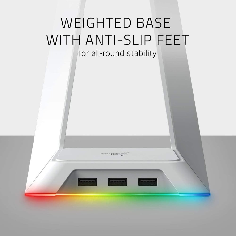 صورة Razer Base Station Chroma - حامل سماعة رأس احترافي بإضاءة RGB وتصميم عصري باللون الأبيض رقم 5