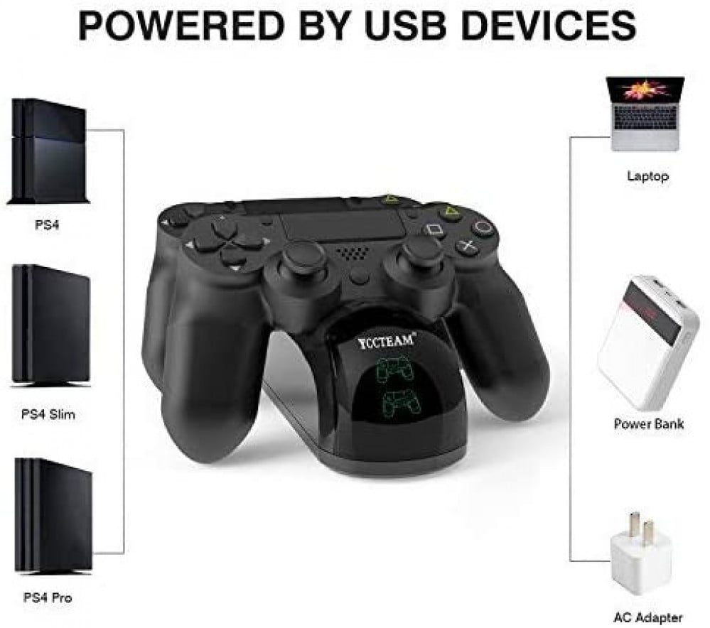 صورة قاعده شحن كنترول سوني 4 - YCCTEAM DUAL CHARGING STATION PS4 رقم 7