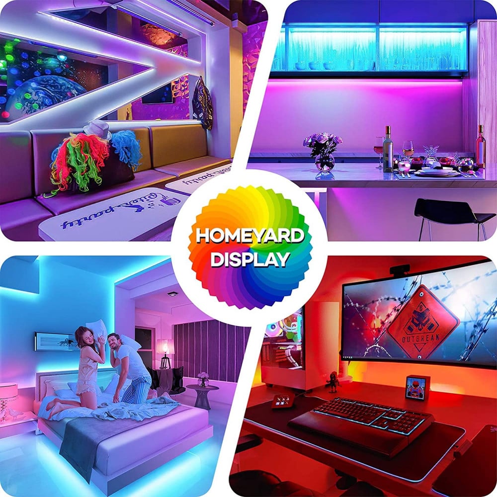 صورة Govee Homeyard Led Strip Lights 5M -16.4FT Smart WiFi RGB Light Strips Work with Alexa Google Assistant Remote Voice APP Control Music Sync Rope Light Color Changing for Home Kitchen Bedroom رقم 2