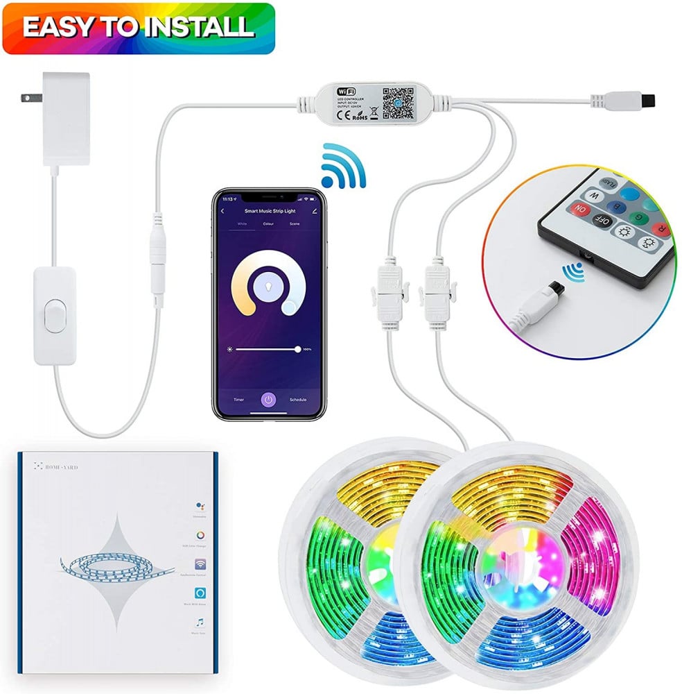 صورة Govee Homeyard Led Strip Lights 5M -16.4FT Smart WiFi RGB Light Strips Work with Alexa Google Assistant Remote Voice APP Control Music Sync Rope Light Color Changing for Home Kitchen Bedroom