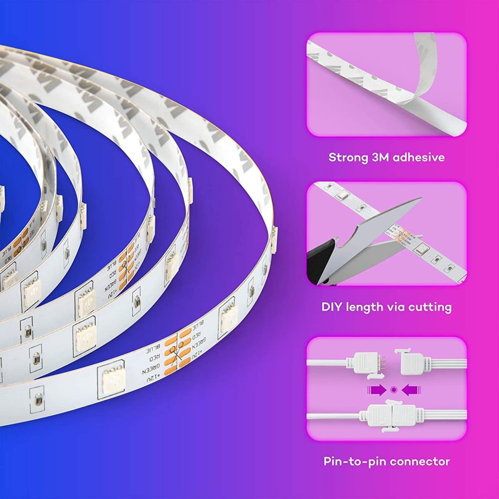 صورة Govee Homeyard Led Strip Lights 5M -16.4FT Smart WiFi RGB Light Strips Work with Alexa Google Assistant Remote Voice APP Control Music Sync Rope Light Color Changing for Home Kitchen Bedroom رقم 8