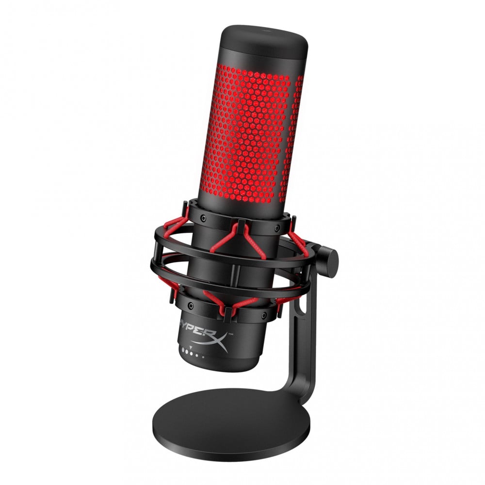 صورة مايك هايبر اكس - HyperX QuadCast - USB Condenser Gaming Microphone, for PC, PS4 and Mac, Anti-Vibration Shock Mount, Four Polar Patterns, Pop Filter, Gain Control, Podcasts, Twitch, YouTube,