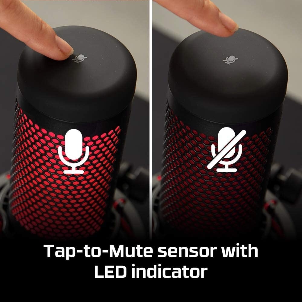 صورة مايك هايبر اكس - HyperX QuadCast - USB Condenser Gaming Microphone, for PC, PS4 and Mac, Anti-Vibration Shock Mount, Four Polar Patterns, Pop Filter, Gain Control, Podcasts, Twitch, YouTube, رقم 4