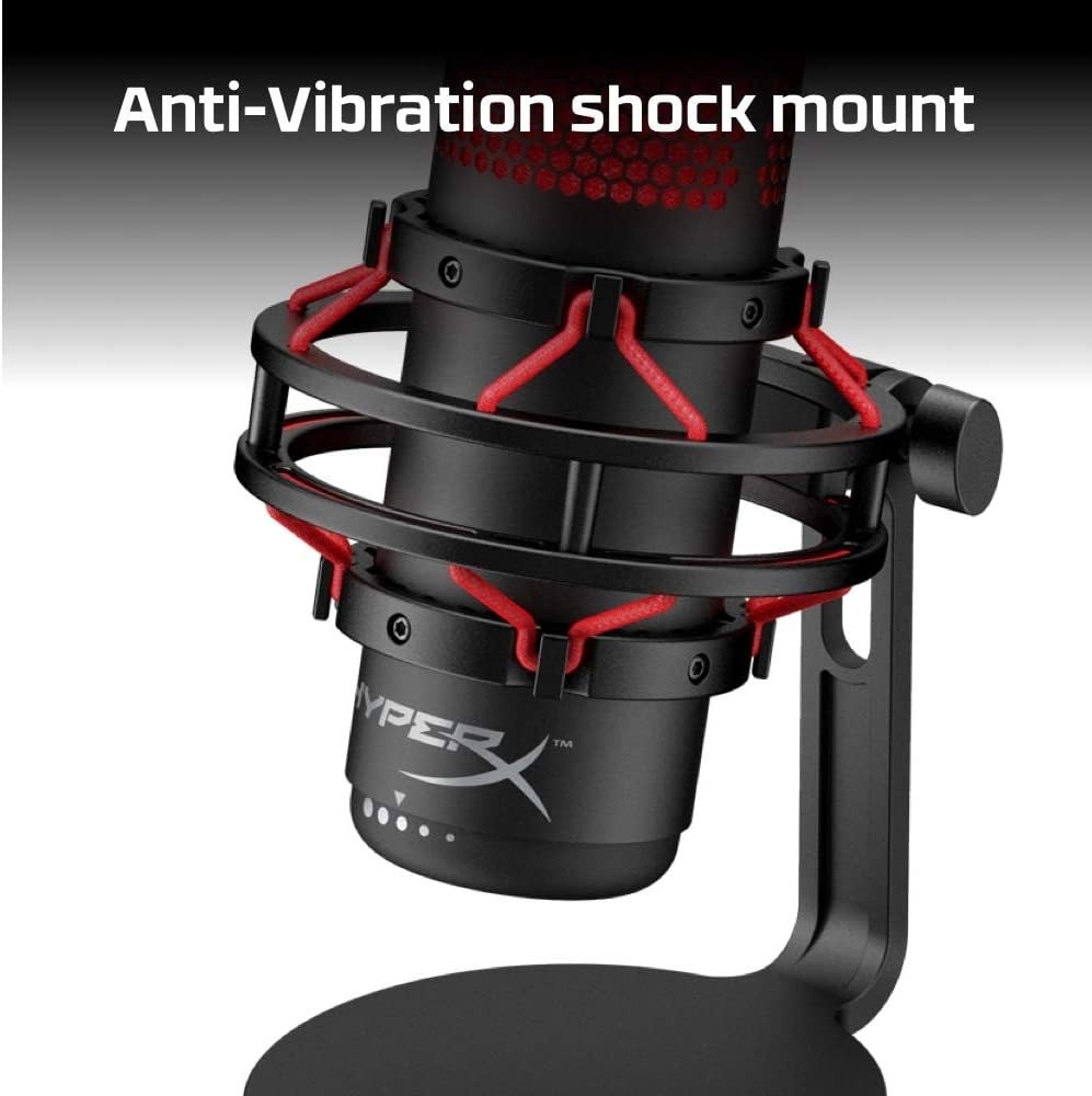 صورة مايك هايبر اكس - HyperX QuadCast - USB Condenser Gaming Microphone, for PC, PS4 and Mac, Anti-Vibration Shock Mount, Four Polar Patterns, Pop Filter, Gain Control, Podcasts, Twitch, YouTube, رقم 9