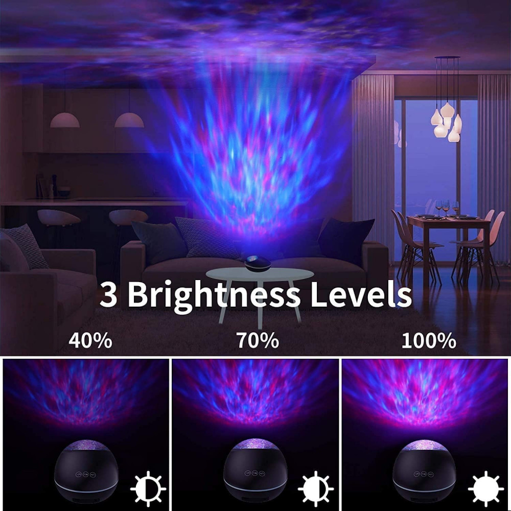 صورة Star Galaxy Light Projector with Bluetooth Speaker, Ocean Wave Projector Night Light Built-in Music Player, Sleep Timer & Remote Control,8 Starlight Light Projector Modes for Bedroom Party D رقم 5