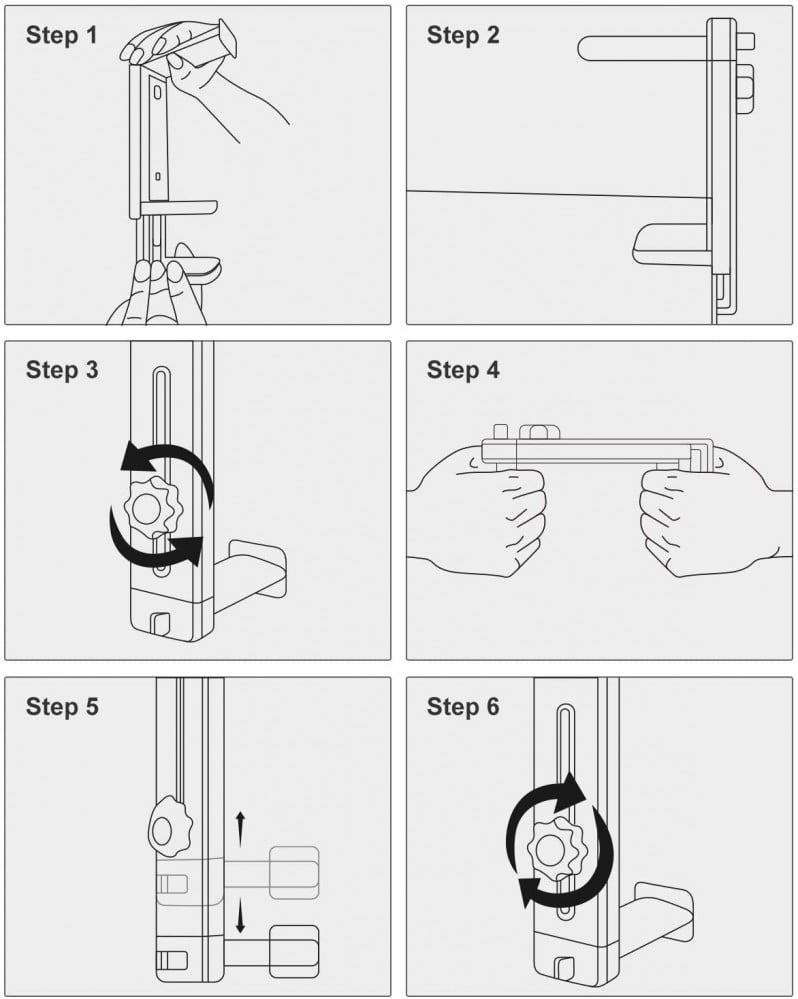 صورة Headphone Stand and Hanger 2 in 1, SUPERONE Headset Hook with Adjustable Height, Wide & Rotating Hook, Cable Clip, Soft clamp Pads, Fit for Desks, Cabinets, Bookshelves and More
