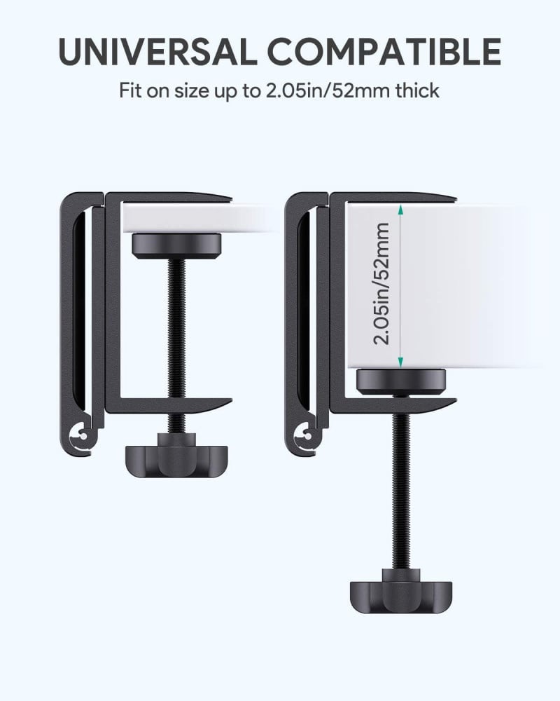 صورة BC Master Headphone Stand Hanger Foldable Aluminum Headset Stand/Holder/Hook Under Desk, Universal Fit Gaming Headphone and More (Black) رقم 4