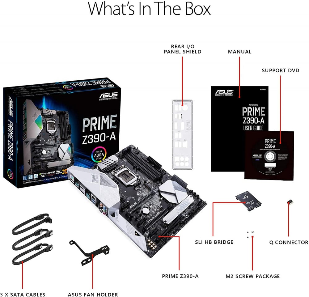 صورة Asus PRIME Z390-A Motherboard PC base Intel® 1151v2 Form factor ATX Motherboard chipset Intel® Z390 رقم 6