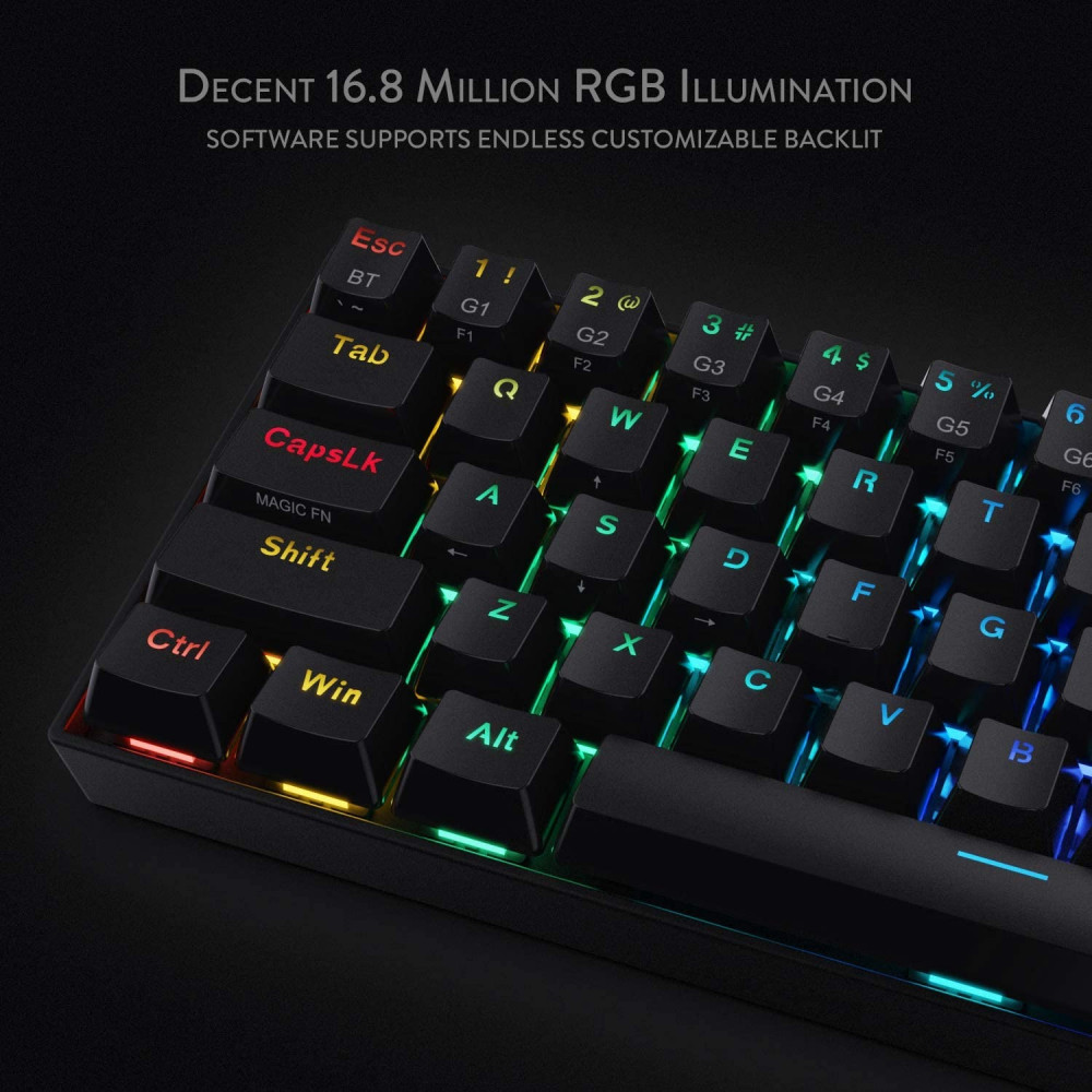 صورة كيبورد Redragon K530 RGB Black - تصميم مدمج وأداء ميكانيكي بمفاتيح Brown Switch رقم 9