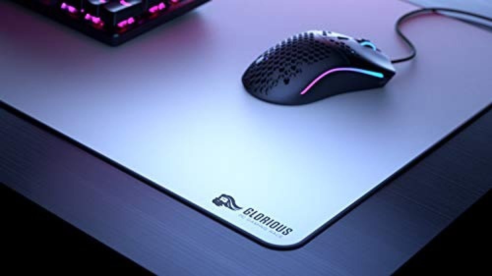 صورة Glorious XXL Extended Gaming Mouse Mat/Pad - Large, Wide (XXL Extended) White Cloth Mousepad, Stitched Edges | 18"x36" (GW-XXL) رقم 2