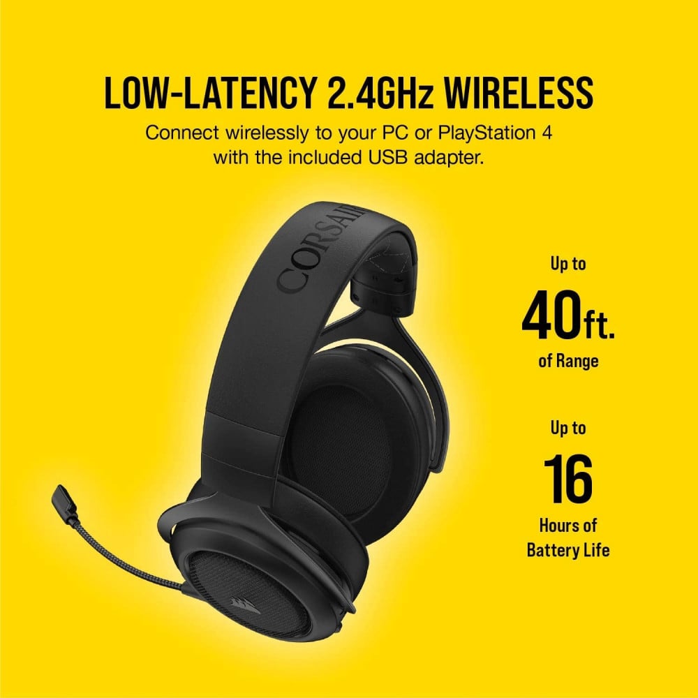 صورة سماعة كورسير - Corsair HS70 Pro Wireless Gaming Headset - 7.1 Surround Sound Headphones for PC, PS5 - 50mm Drivers – Carbon (CA-9011211-NA) رقم 5