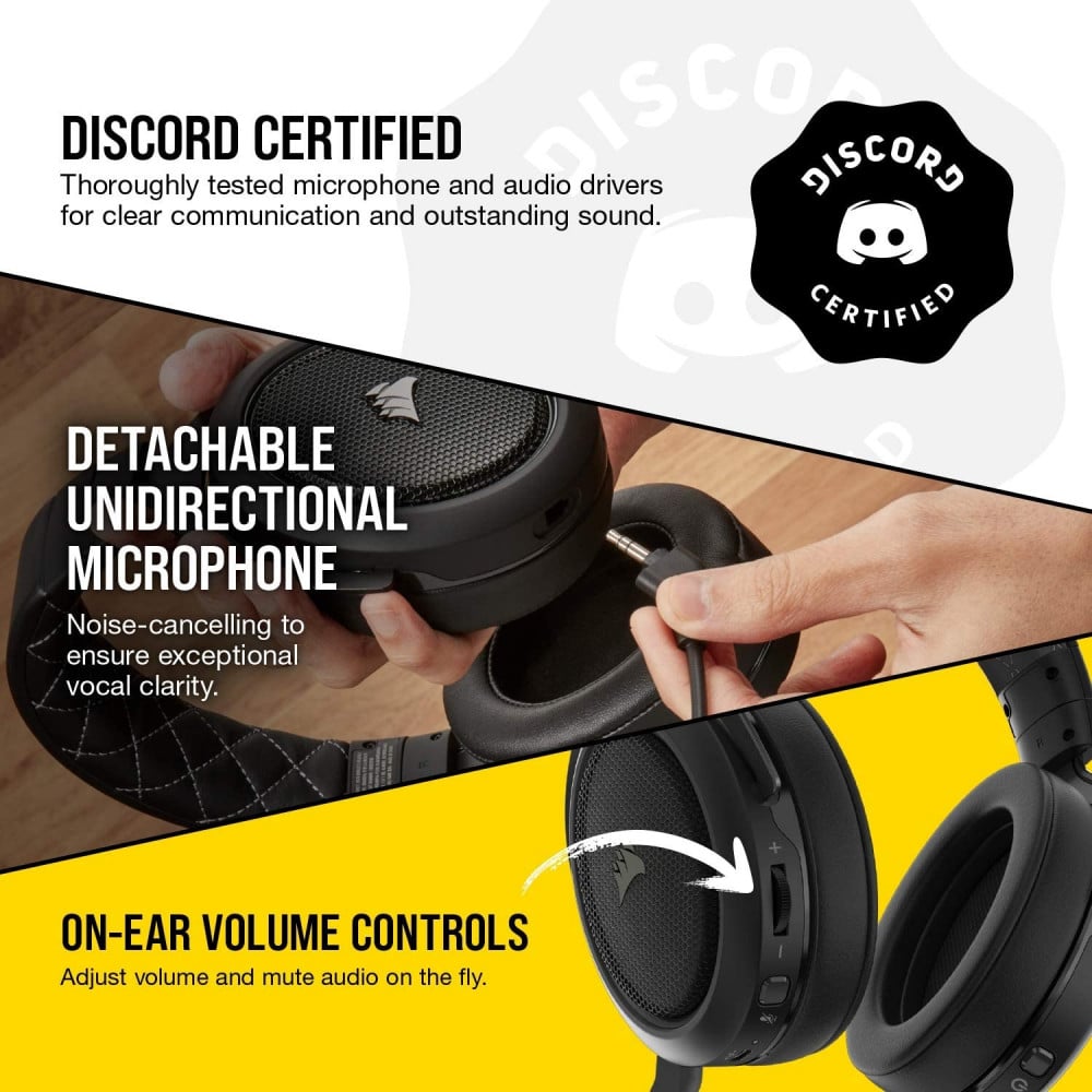 صورة سماعة كورسير - Corsair HS70 Pro Wireless Gaming Headset - 7.1 Surround Sound Headphones for PC, PS5 - 50mm Drivers – Carbon (CA-9011211-NA) رقم 6